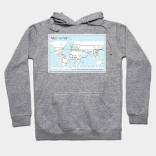 Reimagining the planet: MetroWorld fantasy transportation map Hoodie